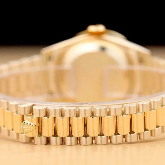 Sale! Rolex President 18k Yellow Gold w/ Ruby + Diamond Bezel - Picture 7 of 8